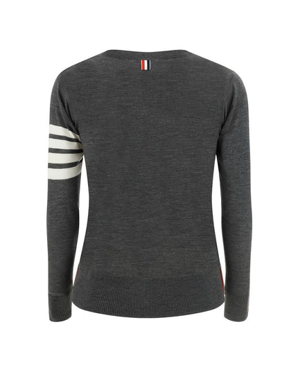 Thom Browne Gray Fleece Wool Sweatshirt