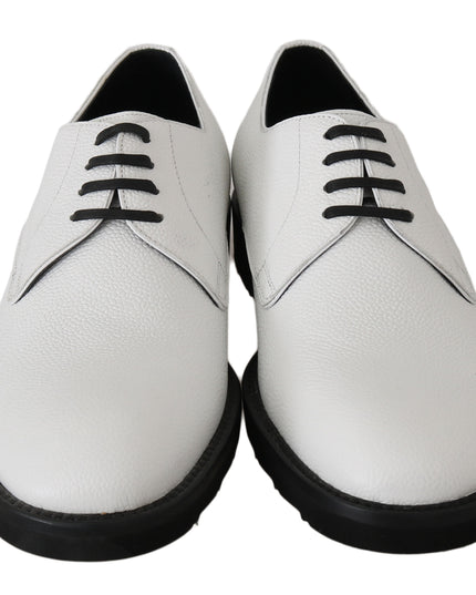 Dolce & Gabbana White Leather Derby Dress Formal Shoes