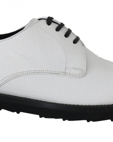 Dolce & Gabbana White Leather Derby Dress Formal Shoes