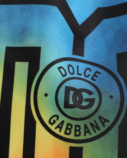 Dolce & Gabbana Multicolor Tie Dye Nylon Logo Print Kids Backpack Bag