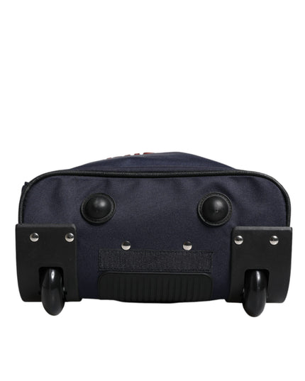 Dolce & Gabbana Blue Red Polyester Kids Back Pack Wheel Suitcase Bag