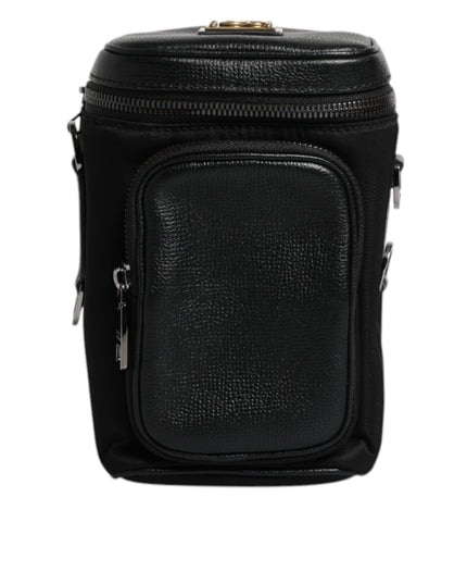 Dolce & Gabbana Black Leather Logo Purse Crossbody Camera Bag