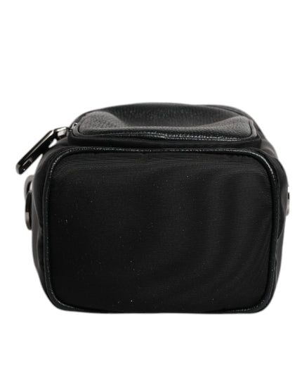 Dolce & Gabbana Black Leather Logo Purse Crossbody Camera Bag