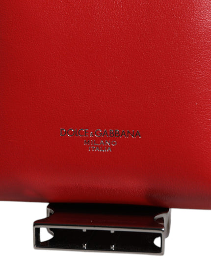 Dolce & Gabbana Red Leather Logo Zip Around Card Holder Wide Strap Wallet (Copy)