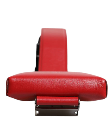 Dolce & Gabbana Red Leather Logo Zip Around Card Holder Wide Strap Wallet (Copy)