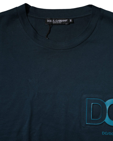 Dolce & Gabbana Blue Logo Crew Neck Short Sleeves T-shirt