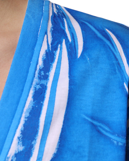 Dolce & Gabbana Blue Cotton V-neck Short Sleeves T-shirt