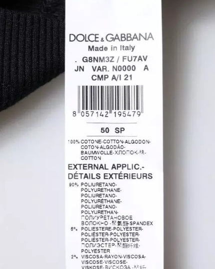 Dolce & Gabbana Black Cotton Sleeveless Round Neck Tank T-shirt