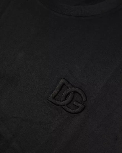 Dolce & Gabbana Black Cotton Crew Neck Short Sleeves T-shirt