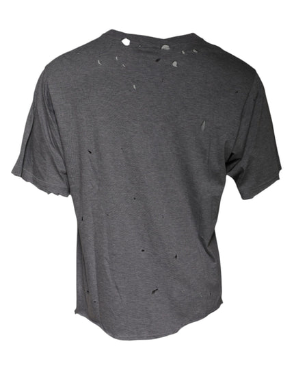 Dolce & Gabbana Gray Logo Crew Neck Short Sleeves T-shirt