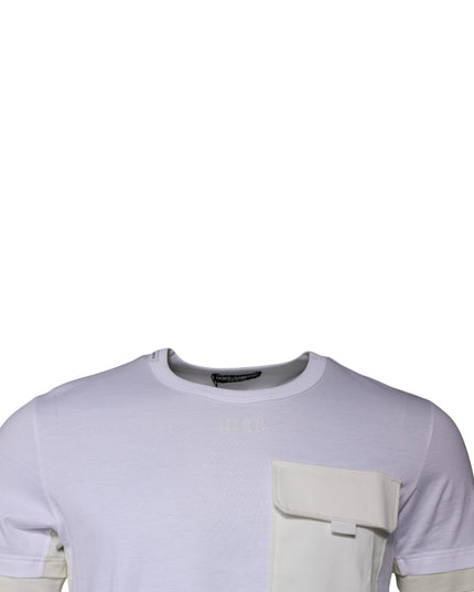 Dolce & Gabbana White Cotton Crew Neck Short Sleeves T-shirt
