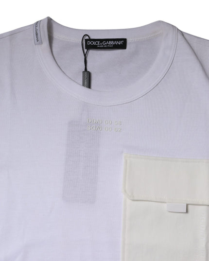 Dolce & Gabbana White Cotton Crew Neck Short Sleeves T-shirt
