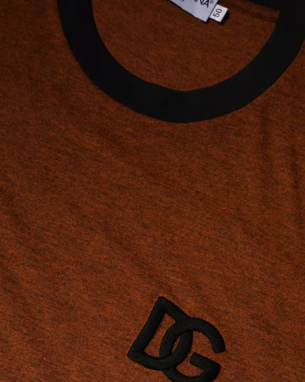 Dolce & Gabbana Brown DG Logo Polyester Crew Neck T-shirt