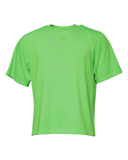 Dolce & Gabbana Green Logo Polyester Crew Neck T-shirt