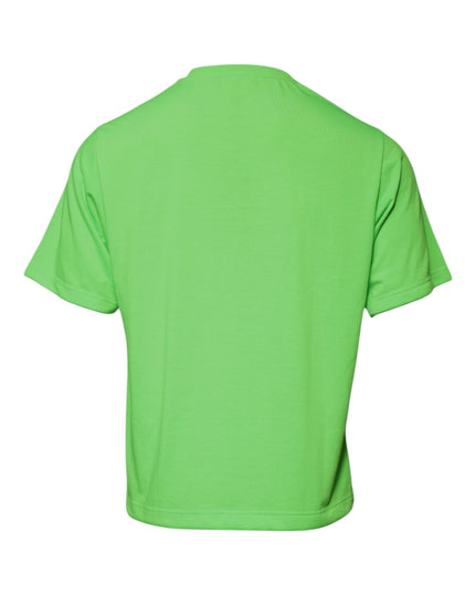 Dolce & Gabbana Green Logo Polyester Crew Neck T-shirt