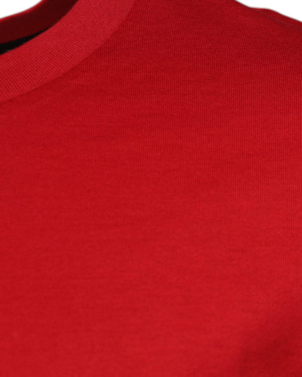 Dolce & Gabbana Red Logo Print Cotton Crew Neck T-shirt