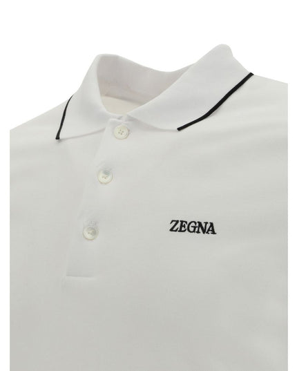 ZEGNA White Elastane Polo Shirt