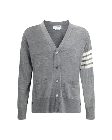 Thom Browne Gray Fleece Wool Cardigan