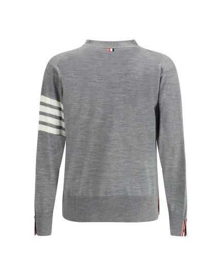 Thom Browne Gray Fleece Wool Cardigan