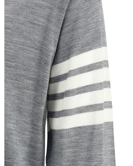 Thom Browne Gray Fleece Wool Cardigan