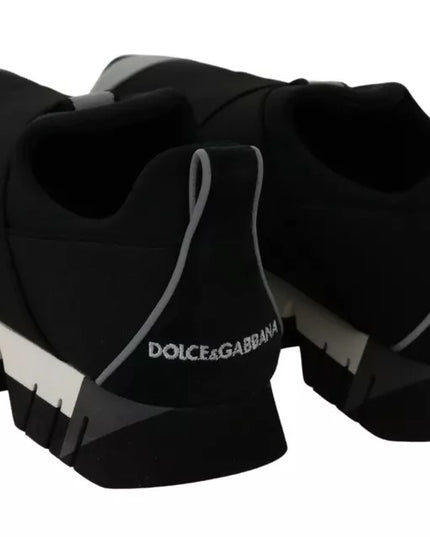 Dolce & Gabbana Black Shark Neoprene Stretch Sneakers Shoes