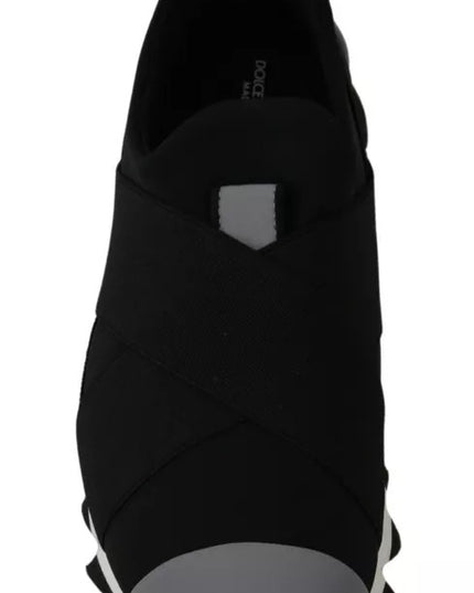 Dolce & Gabbana Black Shark Neoprene Stretch Sneakers Shoes