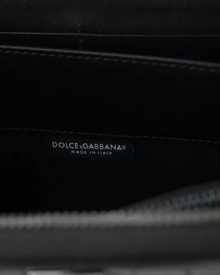 Dolce & Gabbana Brown Exotic Leather Zip Around Continental Clutch Wallet
