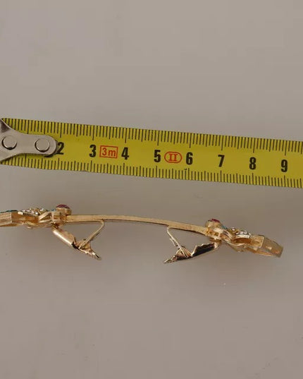 Dolce & Gabbana Gold Plated 925 Sterling Silver Crystal Collar Stop Brooch