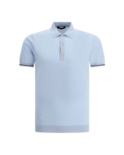 MooRER Light Blue Cotton Polo Shirt