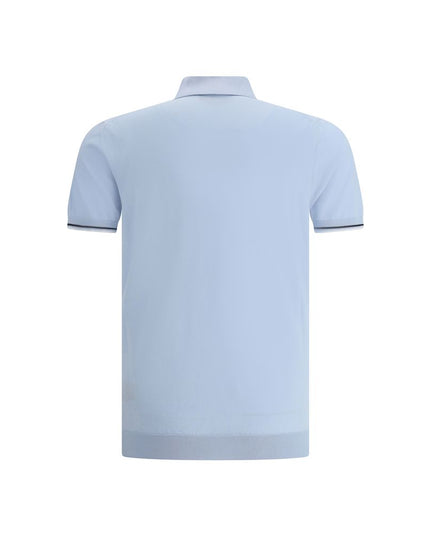 MooRER Light Blue Cotton Polo Shirt