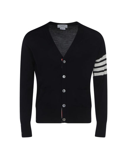 Thom Browne Blue Fleece Wool Cardigan