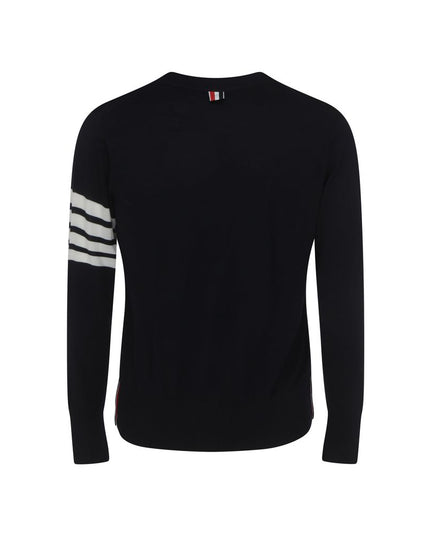 Thom Browne Blue Fleece Wool Cardigan