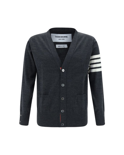 Thom Browne Gray Fleece Wool Cardigan