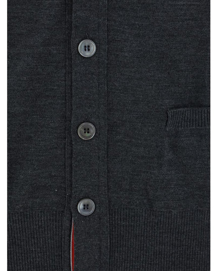 Thom Browne Gray Fleece Wool Cardigan