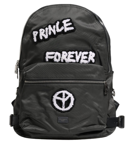 Dolce & Gabbana Gray Nylon Prince Forever School Travel Backpack Bag