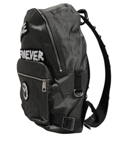 Dolce & Gabbana Gray Nylon Prince Forever School Travel Backpack Bag