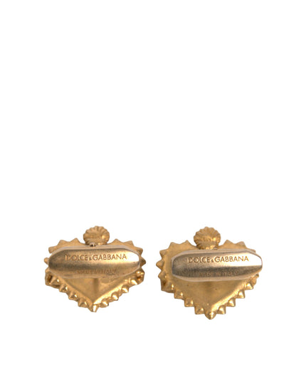 Dolce & Gabbana Gold 925 Sterling Silver DG Heart Cufflink