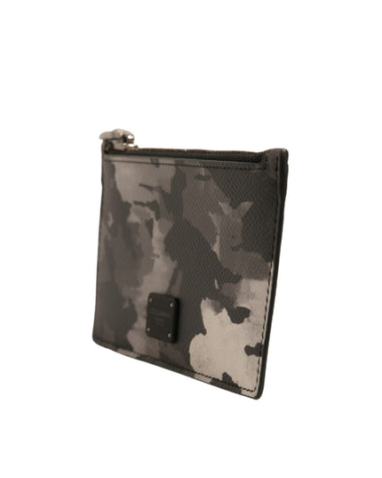 Dolce & Gabbana Multicolor Camouflage Logo Plaque Coin Purse Wallet