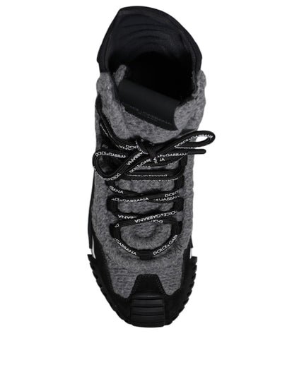 Dolce & Gabbana Gray Black NS1 High Top Boots Sneakers Shoes