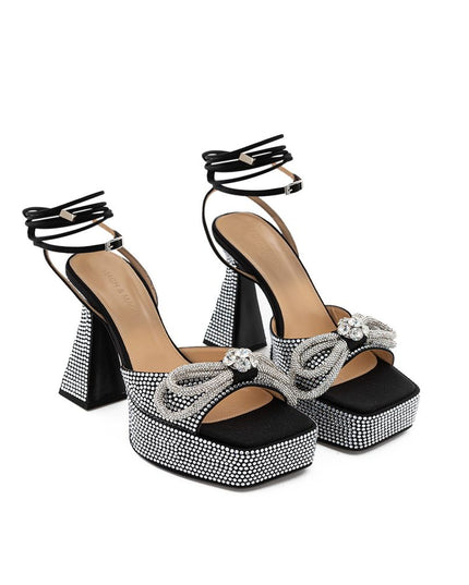 MACH & MACH Chic Black Leather Platforms for Elevated Style