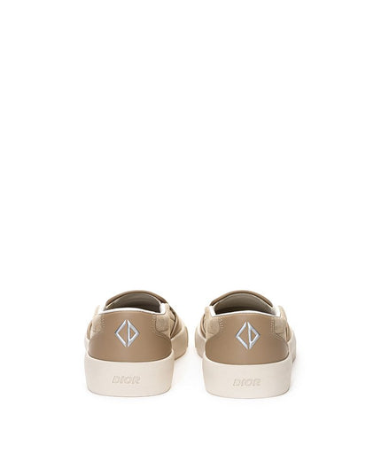 Dior Beige Leather Slip-On Loafers