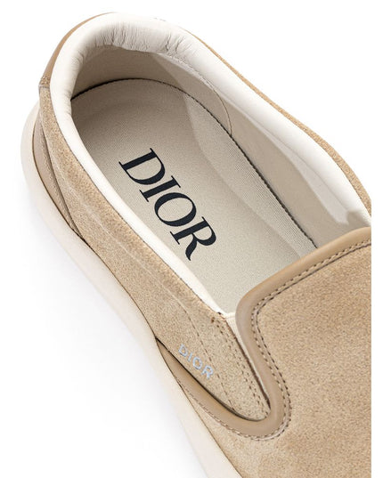 Dior Beige Leather Slip-On Loafers