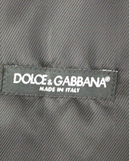 Dolce & Gabbana Gray Striped Wool Single Breasted Vest