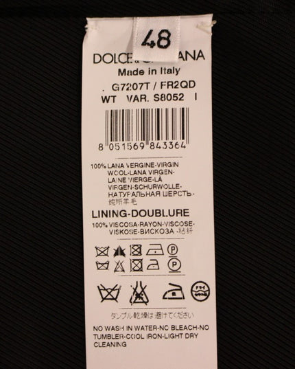 Dolce & Gabbana Gray Striped Wool Single Breasted Vest