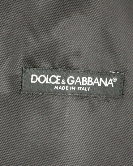Dolce & Gabbana Black Striped Wool Logo Vest