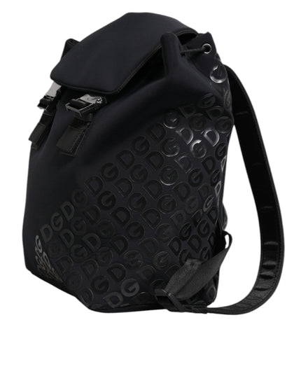 Dolce & Gabbana Black Neoprene Nylon DG Logo School Backpack Bag