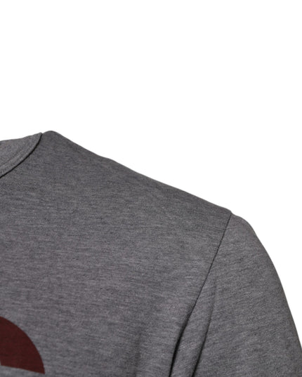 Dolce & Gabbana Gray Logo Print Cotton Crew Neck Men T-shirt