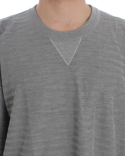Dolce & Gabbana Gray Crewneck Pullover Silk Sweater