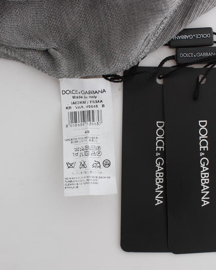 Dolce & Gabbana Gray Crewneck Pullover Silk Sweater