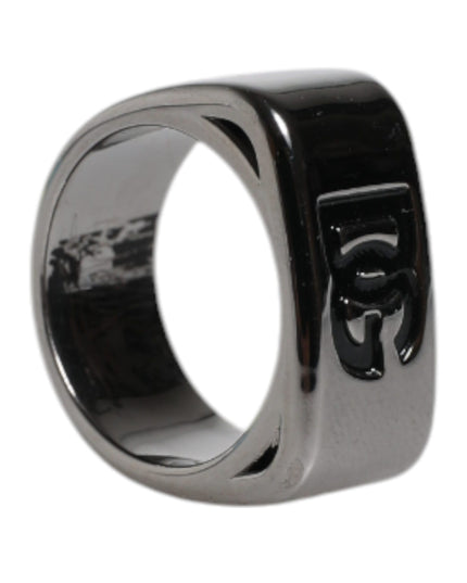Dolce & Gabbana Silver Tone Brass Anello DG Logo Ring